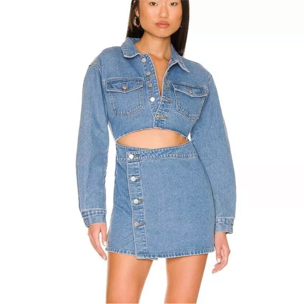 Superdown Cut out Denim dress